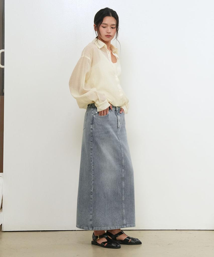GENERALIDEA Denim Maxi Skirt [Sky Blue] / Gf2Lsk513
