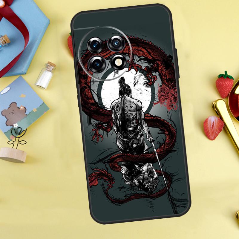 Samurai Japan Art Cover For OnePlus 13R 13 12 12R 11 10 Pro 8T 10T OnePlus Nord 4 CE 2 3 Lite N30 N10 N20 Case