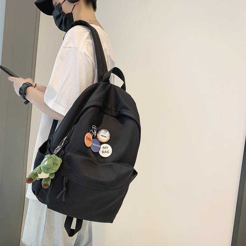 Backpack Men's Simple Large Capacity Travel Backpack Leisure Japanese Junior High School Student High School Student School Bag Student