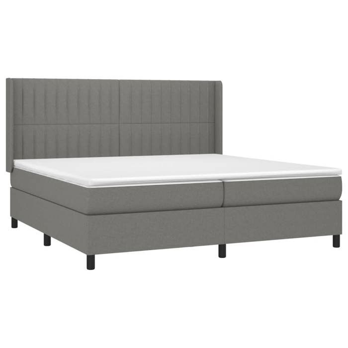 3131618 vidaXL Divan Bed with Mattress Dark Grey 200x200cm Fabric