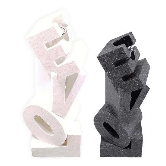 Yousheng 3D Printed LOVE Vase Plastic Flower Vase Modern Hand Sculpture Decorative Vase for Table Centerpiece Wedding Living Room Office Home