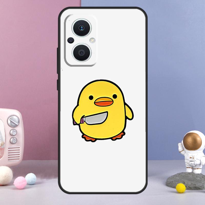 Cartoon Duck Knife Funda For OPPO Reno 12 F 11F 13F 14F 10 11 13 14 Pro 7 8 Lite OPPO Find X9 X6 X5 X8 Pro Case