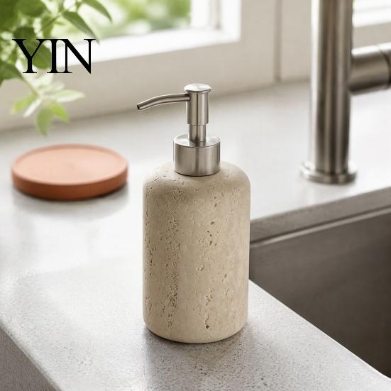Refillable Lotion Bottle Resin Soap Dispenser, Liquid Hand Shampoo Container, Easy To Refill Dispenser Empty Pump for Bathroom Kitchen Countertop