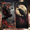 Phone Case Cover for Xiaomi Poco F7 F6 F5 F4 F3 X7 X6 X5 X4 X3 NFC M4 C51 C55 GT Pro 5G Soft TPU Fundas Black Raven Fundas Capas