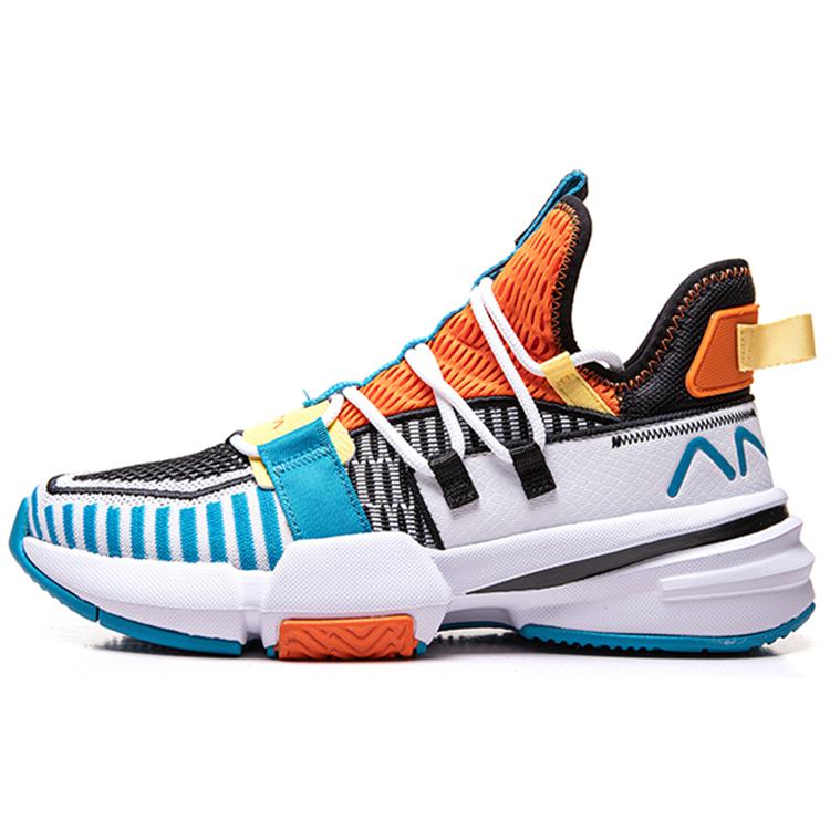 New Anta Craze 1 Slip Resistant Mid Top Performance Basketball Shoes Men's White 112021609-8