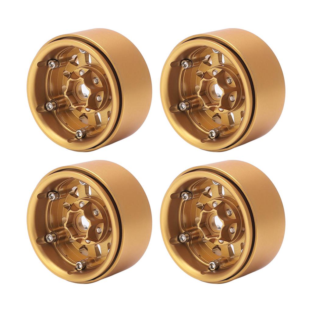 4 Stück Beadlock Felgennabe Messing Schwer 1,9 Zoll für Axial SCX10 90046 AXI03007 D90 D110 TF2 für