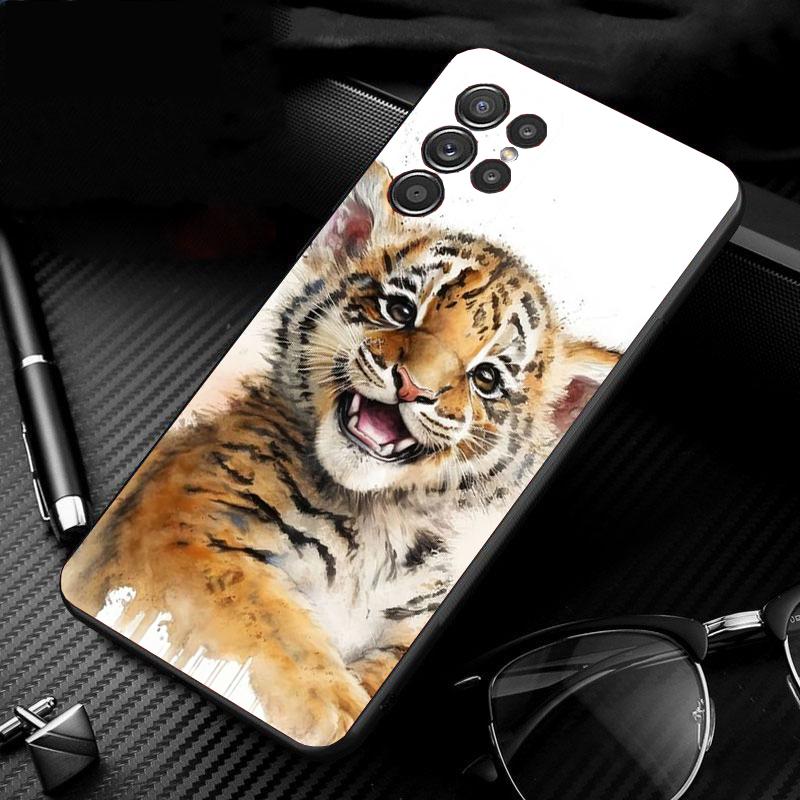 Cute Baby Tiger Phone Case For Samsung S24 S23 S22 S21 S20 Ultra S20 S22 S21 S10E S20 FE S24 Plus Shell Case