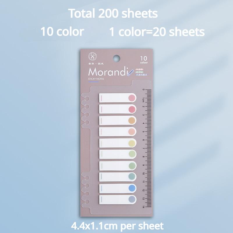 Solid Color Sticky Note Index Label Book Notebook Page Marker Paper Bookmark Tearable Waterproof Stationary Stickers
