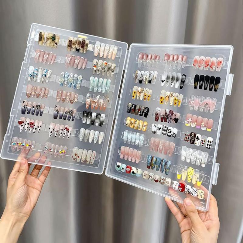 Nail Tips Display Book Nail Art Showing Shelf Box For 20/32/45 Set Press On Nails Gel Polish Tips Storage Board