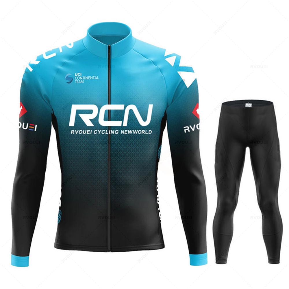 2025 Rcn Autumn Cycling Jersey Set Bicycle Sportwear Suit MTB Uniform Ropa Ciclismo Road Bike Clothing Bicicleta Long Bib Pants