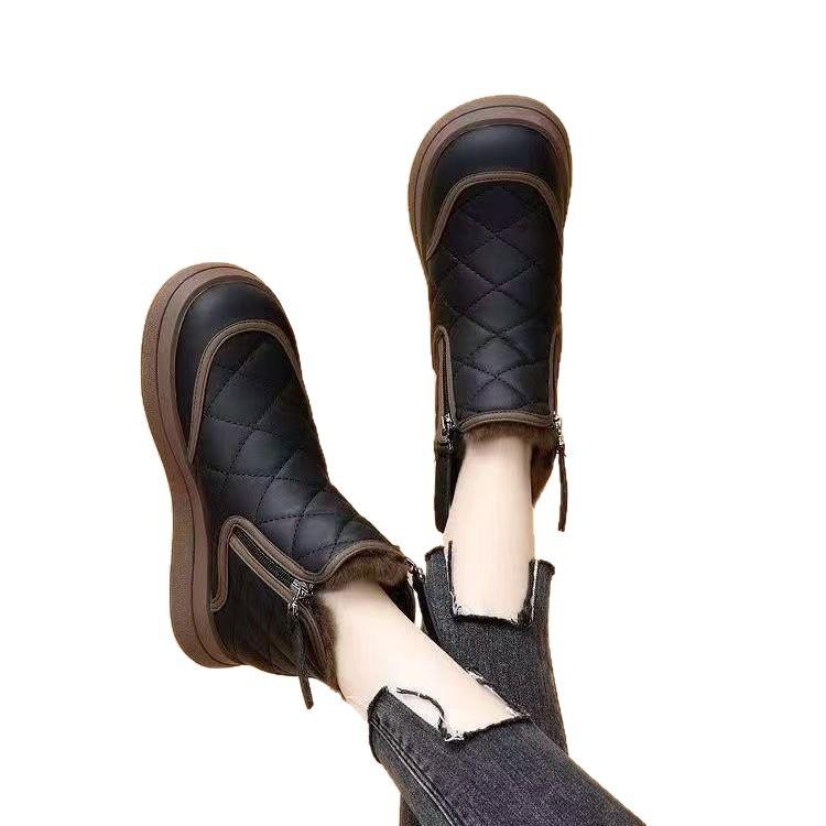 Snow Boots Winter New Velvet Thickened Large Cotton Shoes Waterproof Non-slip Warm Short Boots