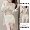 Swimsuit Korean White Fairy Four-piece Women's Bikini Vacation Seaside Long-sleeved Hot