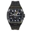 The Play Polyurethane Strap Black Skeleton Dial Automatic I15302 Men's Watch