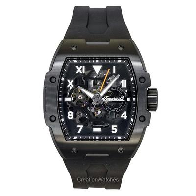 The Play Polyurethane Strap Black Skeleton Dial Automatic I15302 Men's Watch