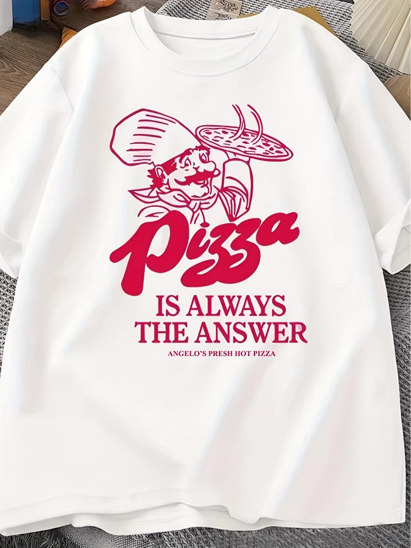 Men s Funny Pizza Is Always The Answer T-Shirt - Italian-Themed Pizza Chef & toppings (Pepperoni L