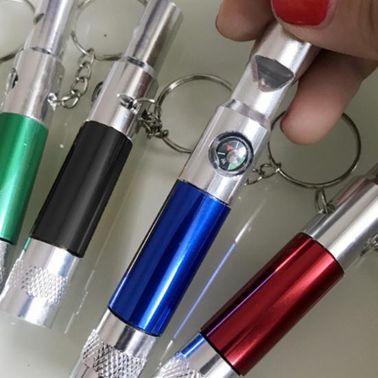 Whistle Flashlight Keychain Mini LED Light with Key Ring Compact Emergency Whistle Torch for Outdoor Hiking Camping