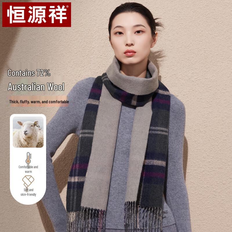 

Hengyuanxiang Women s Cashmere Blend Plaid Scarf & Shawl