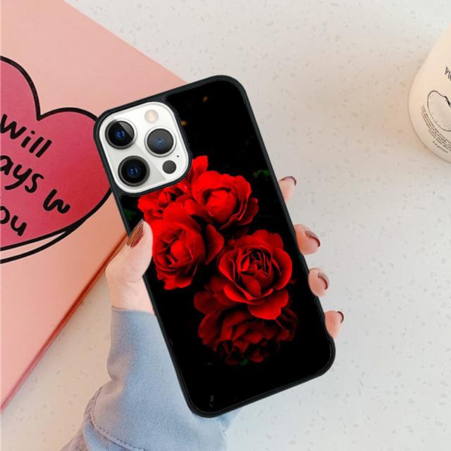 Red Rose Phone Case For iPhone 17 Air 15 16 11 12 13 14 Pro Max Cover For iPhone 17 Air Max Plus Coque Fundas Shell