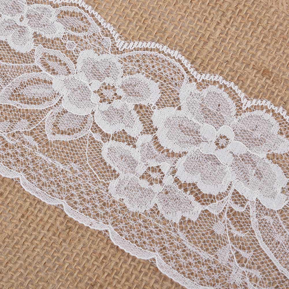 DIY Lace Burlap Ribbon Hessian Jute Belt Strap Wedding Cloth Decoration 2.7m
