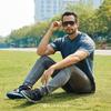 [EYEGLAD] MOTIONVIEW Sports Photochromic Sunglasses, Outdoor, UV400, Men's & Women's, Cycling, Running, Baseball, Softball, Sports (Universe Red)