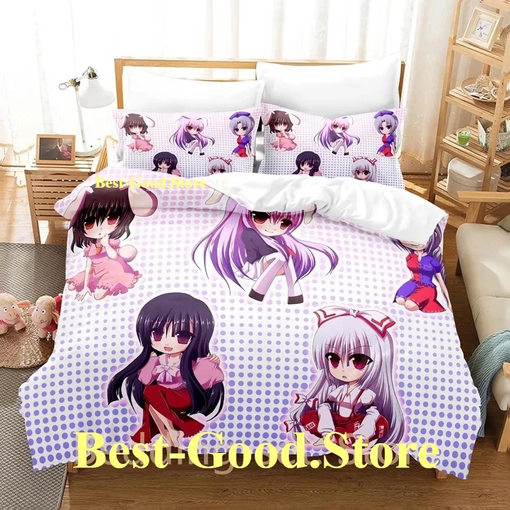 Eirin Yagokoro Bedding Set Single Twin Full Queen King Size Bed Set Adult Kid Bedroom Duvetcover Sets 3D Anime Bed Sheet Set