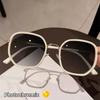 New Brand Milk Coffee Color Women Square Frame Photochromic Anti Blue Light Prescription Reading Glasses