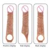 25cm Large Penis Extender Sleeve Reusable Condom Delay Penis Sleeve Dick Male Dildo Pumps Enlargers Sex Toys for Men 18+