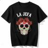 La Jefa Sugar Skull Floral Rose T-shirt