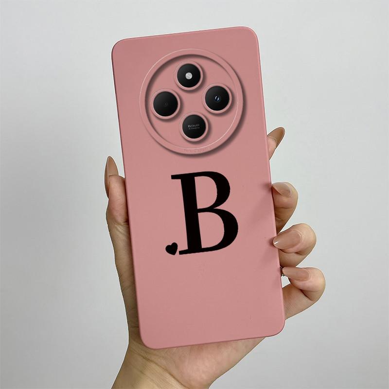 For Redmi 14C 4G 5G Case Cute Initial Letters Shell Soft Silicone Phone Cover Little Mi Poco C75 PocoC75 Shockproof TPU Fundas