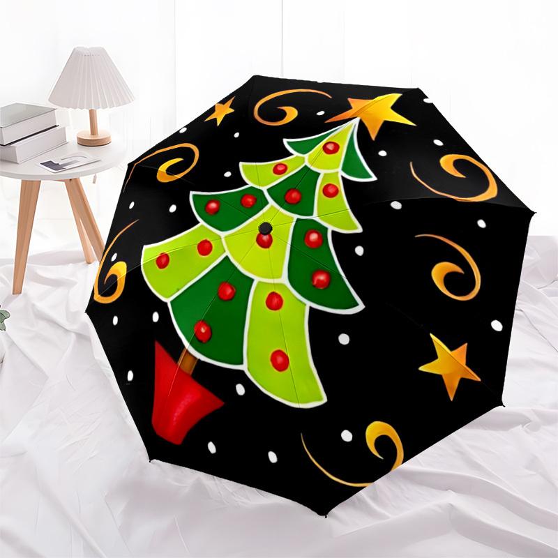 1pc Christmas Tree Decorations Automatic Open/Close Umbrella - Compact Travel Umbrella, Durable Construction, Fashionconscious yy251208117