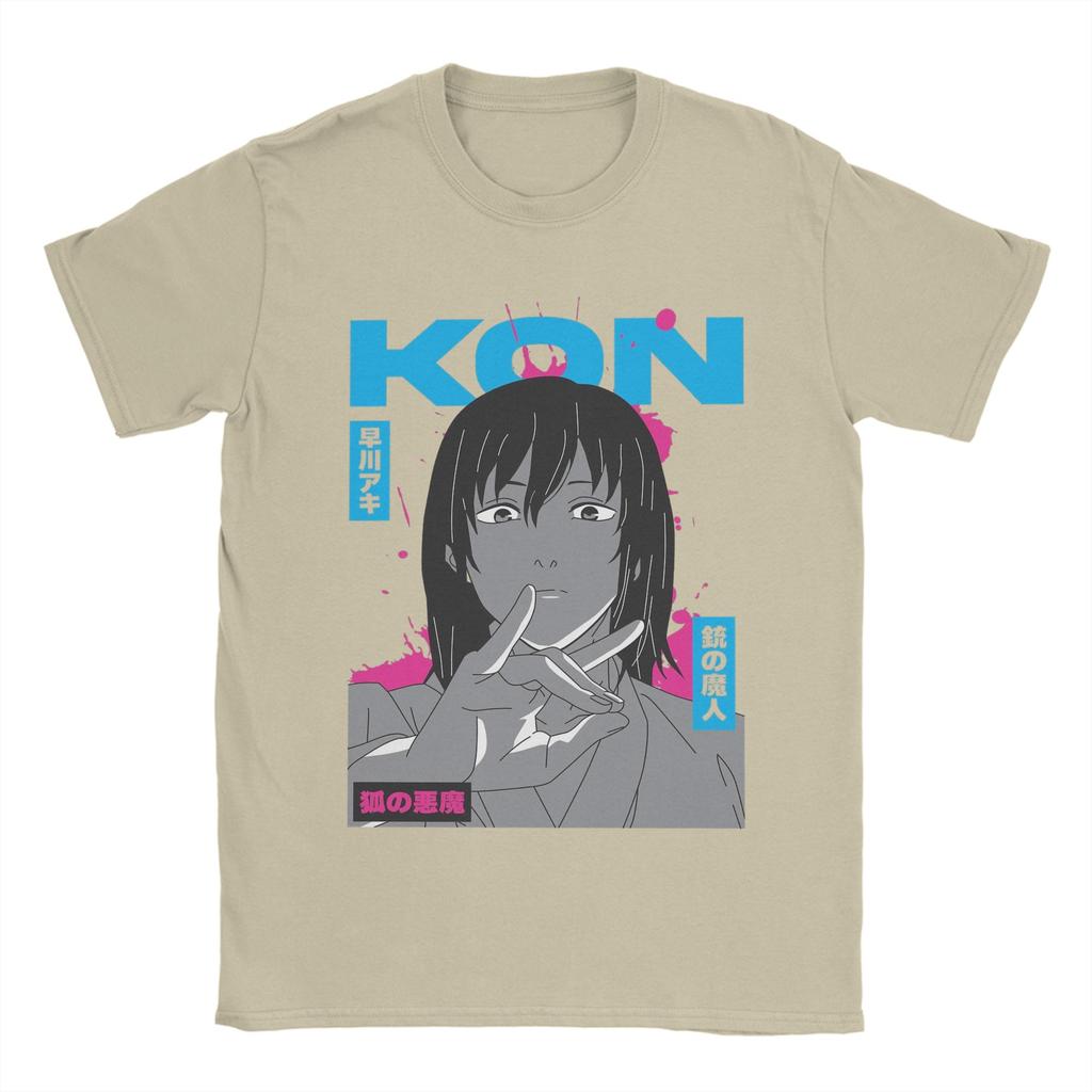 Kon Technique Reze Chainsaw Man Japanese Manga Men's T Shirts Novelty Tees Short Sleeve O Neck T-Shirt Cotton Plus Size Clothes