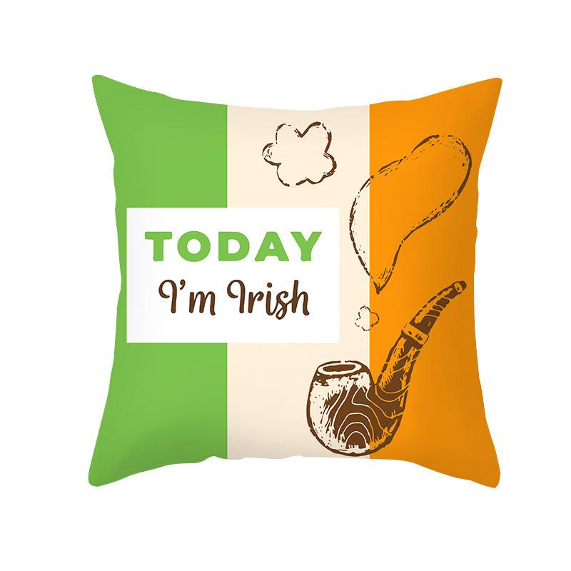 St. Patrick's Day Pillow Cover Nordic Ins Pillow Green Four-leaf Clover Sofa Cushion Cover Pillow Cover