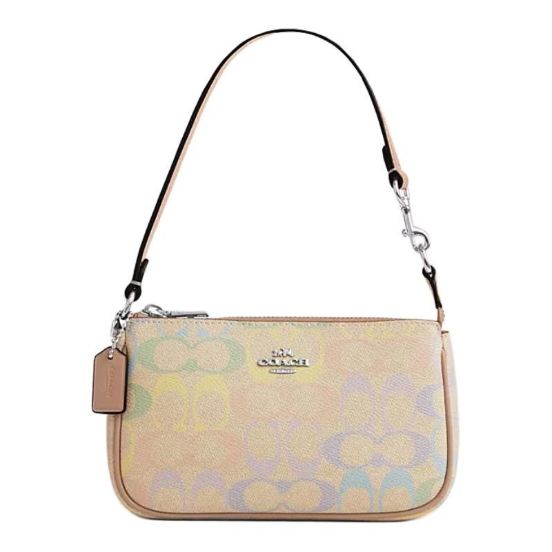 COACH Nolita 19 Silver Label Coated Canvas Handbag Small Women s Rainbow серебряный