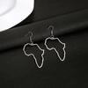 Pendientes colgantes irregulares con mapa africano creativo: Diseño Exagerado Hueco, Moda Europea y Americana