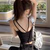 Halter Vest with Chest Pad Female Summer Outside Wear A Beautiful Back Bra One White with Sleeveless Seaside Atmosphere Top
