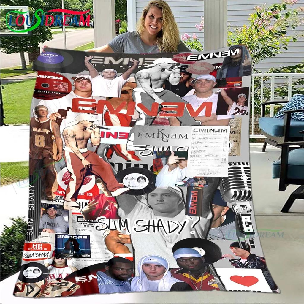 Pop Singer E-Eminem Blanket,Flannel Throw Blanket for Home Bedroom Bed Sofa Picnic Office Hiking Leisure Nap Birthday Gift