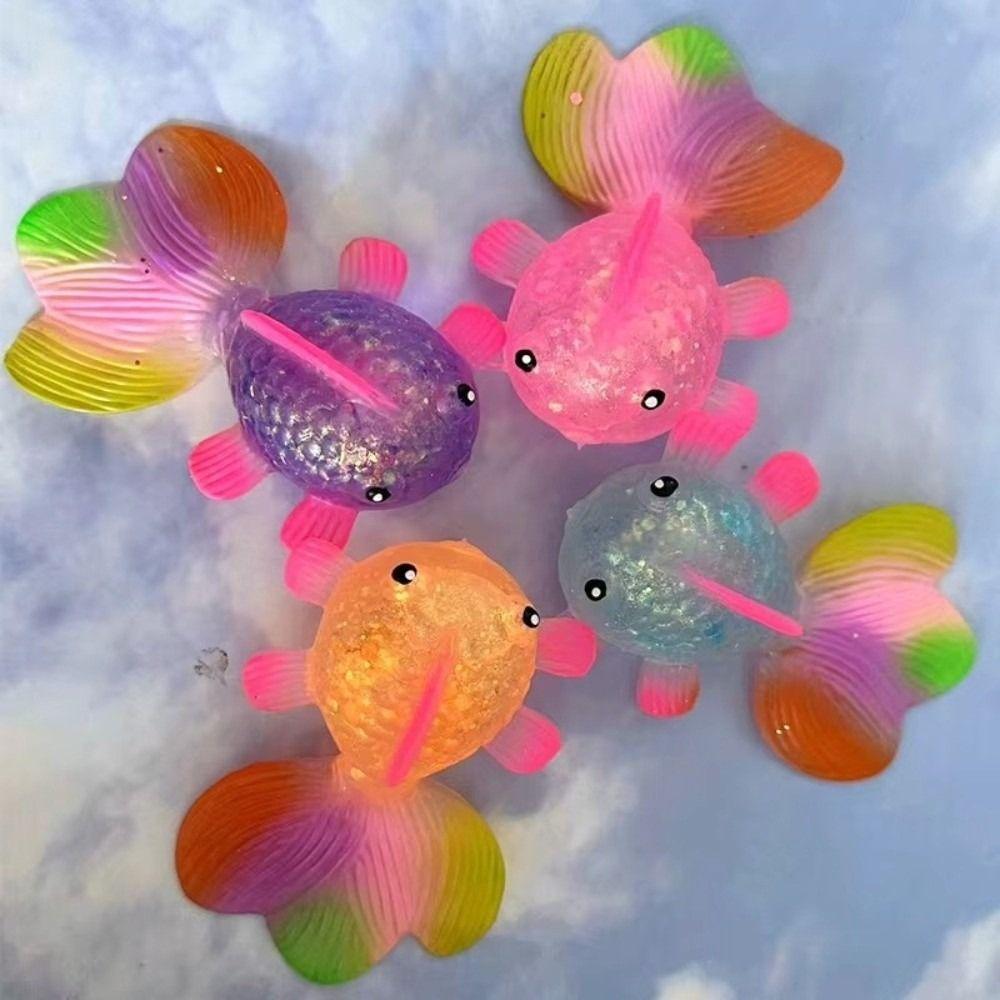 Weiches Goldfisch-Quetschspielzeug Buntes Goldfisch-Fidget-Spielzeug Cartoon-Kuh-Quetschspielzeug Gastgeschenke für Partys