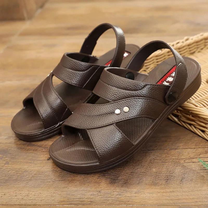 Men's Sandals Thick-soled Summer Non-slip Casual Shoes Comfortable Wear-resistant Outer Wear Dual-use Sandals and Slippers Dad Beach Shoes