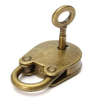 Brązowy W Stylu Vintage Stary Antyczny Mini Archaiczny Kłódki Zamek na Klucz Notatnik Bagaż z Zamkiem na Klucz Domowe Użycie Okucia Dekoracyjne