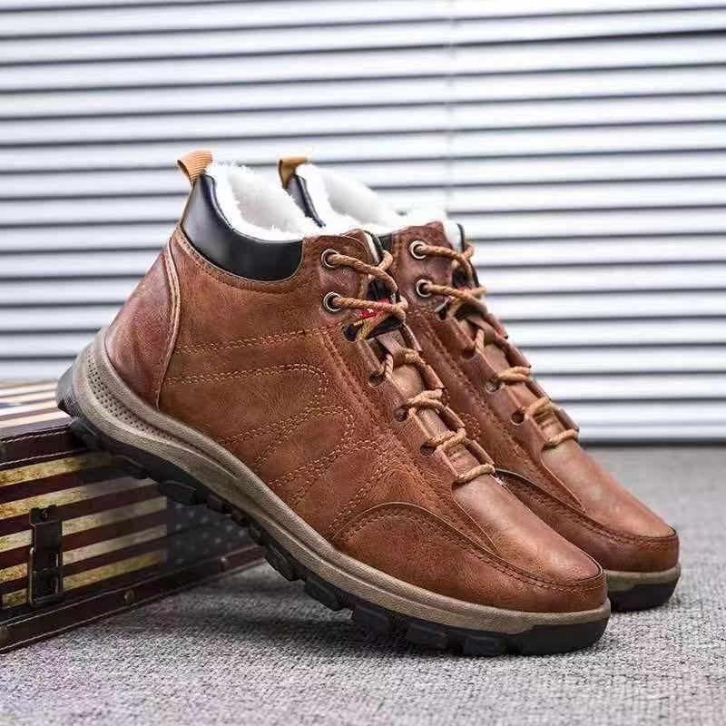 Men's Sneakers Lace-up Leather Casual Shoes Outdoor Running Shoes Men Non Slip Low Top Walking Shoe Plus Size 48 Tênis Masculino