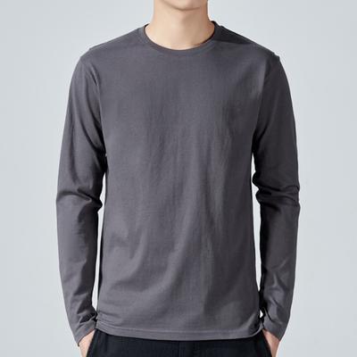 Herren Sport Top Lose Reine Farbe Rundhals Bodenbildung Kleidung Lange Ärmel Homewear Gym Laufen Basketball T-shirt