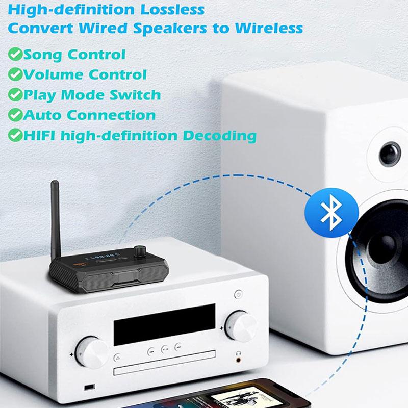 Bluetooth 5.3 Audio-Empfänger Drahtlose Unterstützung U-Disk Audio-Adapter Mit Aux 3,5 mm Cinch Optischer Anschluss Für Auto Fernseher PC Lautsprecher