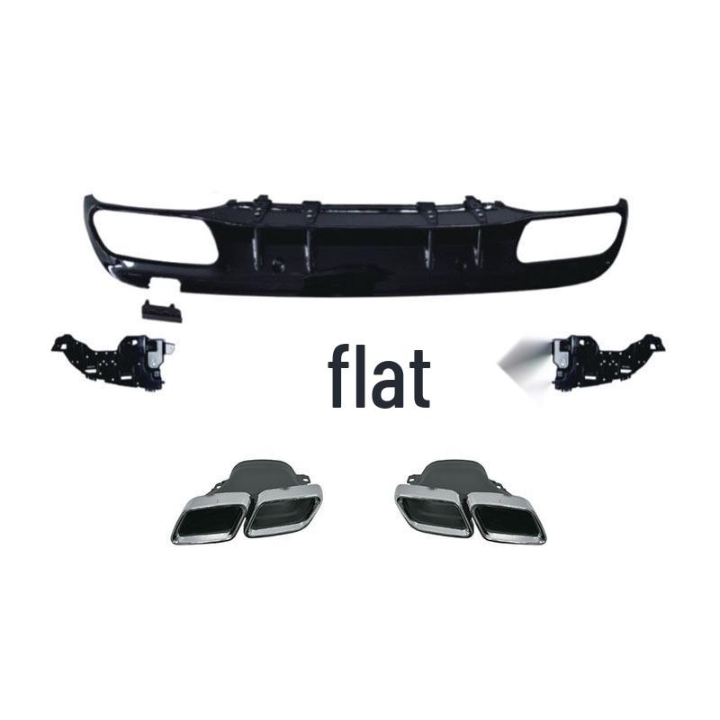Mercedes W205 Sport Model C63 Style Rear Diffuser Tailpipe Upgrade for C180L, 200L, 260L AMG Exhaust.