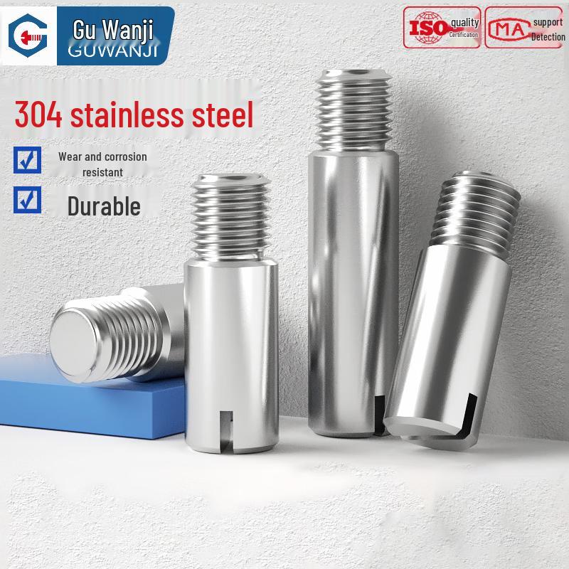 GUWANJI 304 Stainless Steel Slotted External Thread Cylindrical Pin