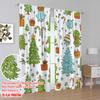 2pcs,2D Plane Printing Curtains Roller Blinds Christmas Trees Festive Birds (2) Versatile Durable Polyester (without Rod)