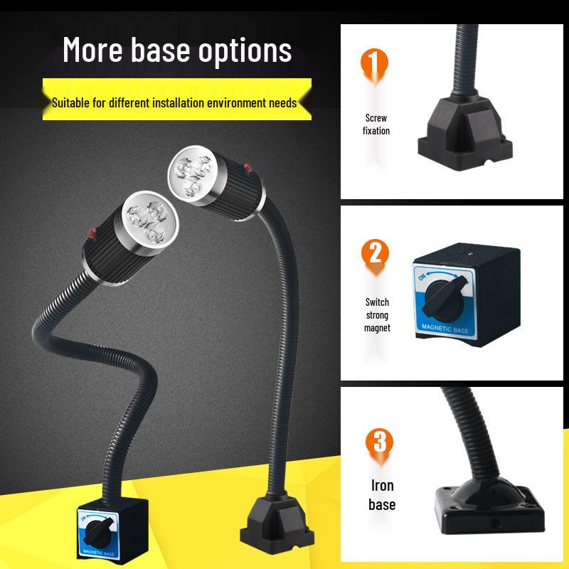 3W 24V CNC-Maschinenarbeitsleuchte mit langem Arm und schraubmontiertem Schwanenhals