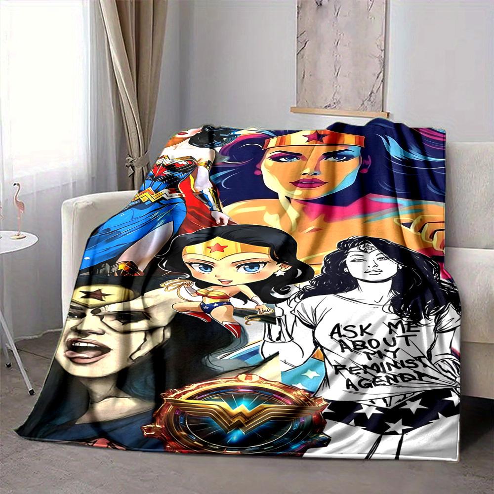 1ks Flanelová deka Wonder Woman Měkká, teplá a útulná na pohovku, postel, do kanceláře a na cesty Všestranný dárek pro každé roční období, Vánoční dárek