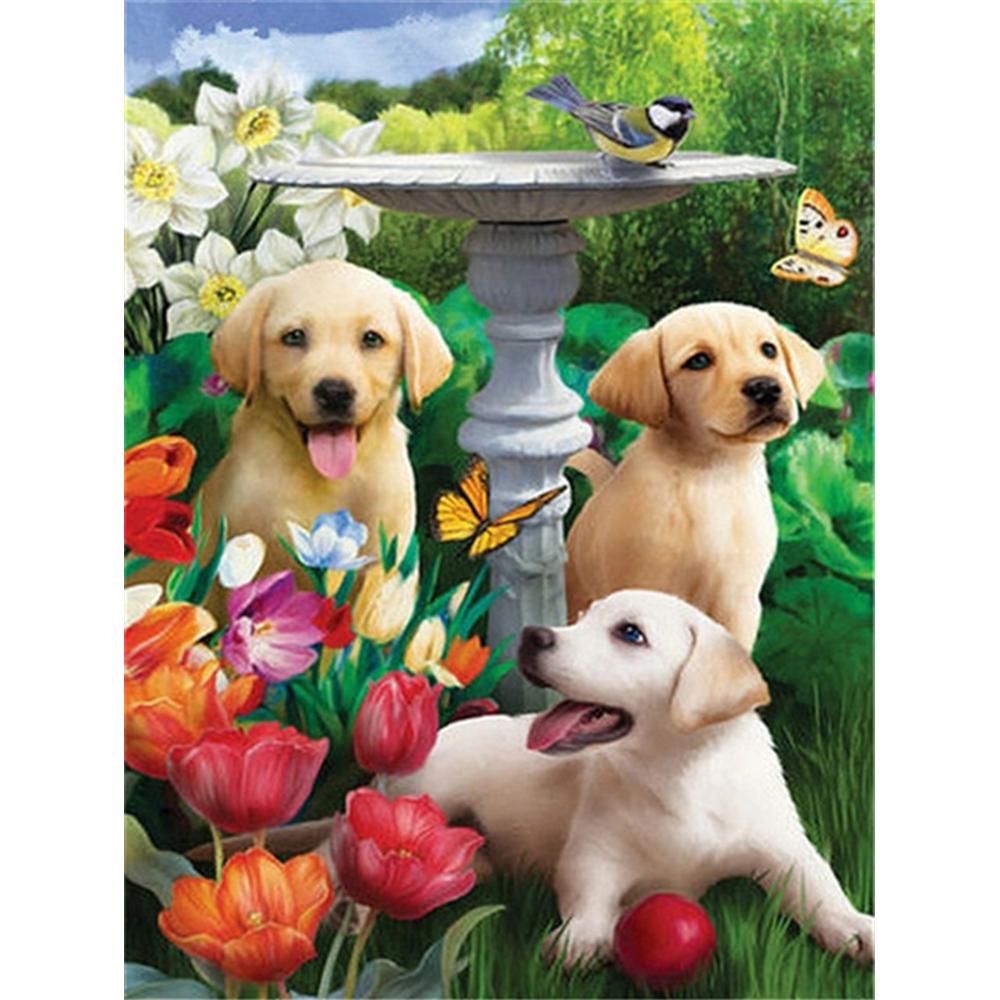 3D Diamond Embroidery Painting Animal Dog Art Rhinestone Full Square Diamond Mosaic Garden Handicraft Handmade Gift