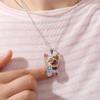 2D Flat Yorkshire Terrier Necklace Acrylic Long Sweater Chain Creative Dog Pendant Necklace  Girl