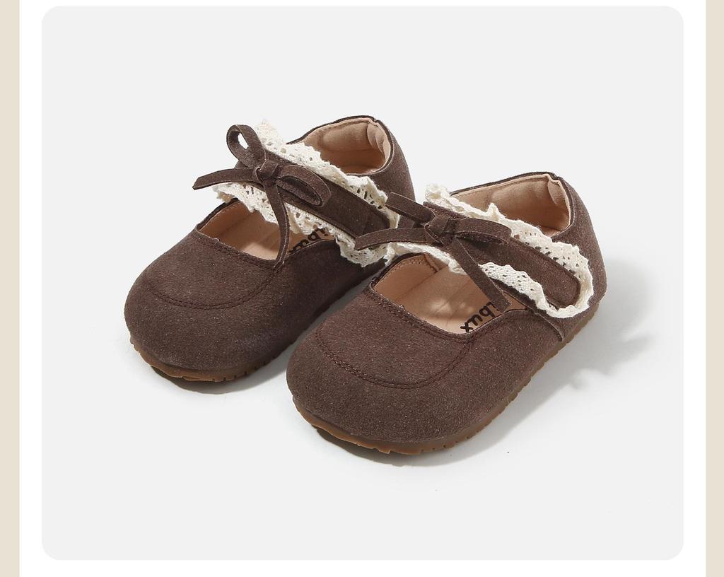 Frühling 2026 Baby Mädchen Schleife Weiche Sohle Leder Lauflernschuhe - Prinzessinnen Ballerinas